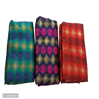 Reliable Multicoloured Silk Cotton Unstitched Blouse For Women Pack Of 3