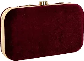 Flawo Party Formal Casual Maroon  Clutch-thumb1