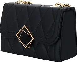 Shoomi Black Sling Bag TrendyClassicParty Sling Bag for Womens Made With Best Quality PU Material-thumb4