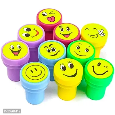 Emoji Stamp with Smile Design Face Stamp Toy for Kids Pack of 10-thumb0