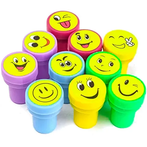 Emoji Stamp with Smile Design Face Stamp Toy for Kids Pack of 10