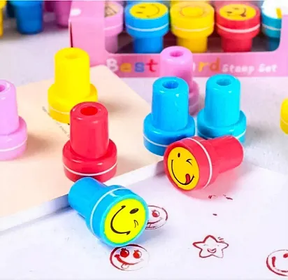 Emoji Stamp with Smile Design Face Stamp Toy for Kids Pack of 10