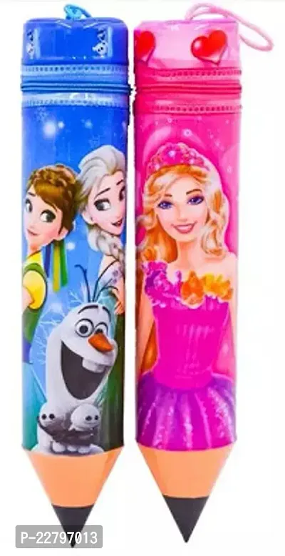 RZA Barbie and frozen pencil shaped pouch art pencil pouch for kids
