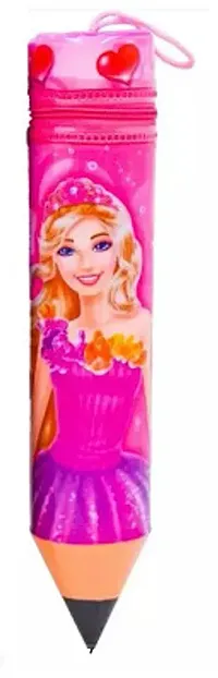 rza 2023 Pencil Shape Pouch With Cartoon Character (Barbie) Art Plastic Pencil Boxes