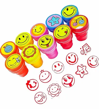 Emoji Stamp with Smile Design Face Stamp Toy for Kids Pack of 10