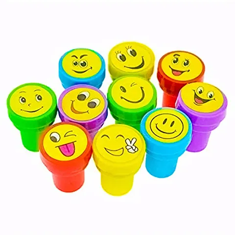 Emoji Stamp with Smile Design Face Stamp Toy for Kids Pack of 10
