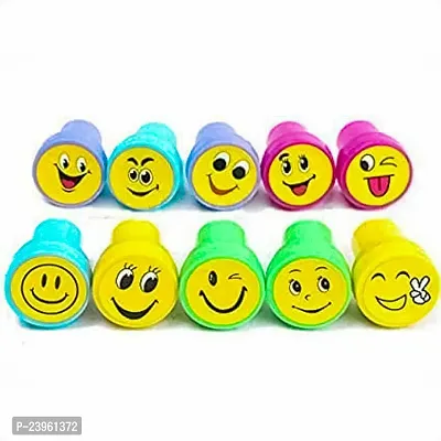 Emoji Stamp with Smile Design Face Stamp Toy for Kids Pack of 10-thumb0