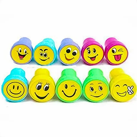 Emoji Stamp with Smile Design Face Stamp Toy for Kids Pack of 10