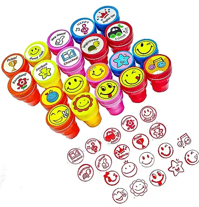 Rubber Emoji Stamps 20 Pcs Emoji Stamp With Smile Design Face Rubber Emoji Stamps Toys For Kids