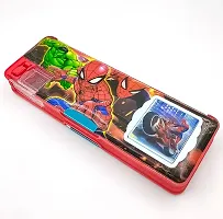 Spider Man Magnetic Pencil Box With Combo 5 Items 1 Pen 1 Pencil 1 Pop 1 Eraser 1 Key Chain ( SpiderMan ) Pack of 6-thumb3