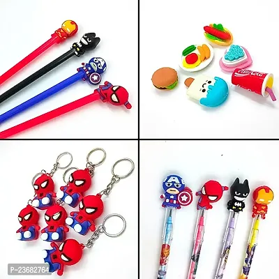 Rza Spider Man Magnetic Pencil Box With Combo 5 Items 1 Pen 1 Pencil 1 Eraser 1 Key Chain ( SpiderMan ) Pack of 5-thumb5