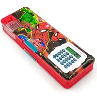 Rza Spider Man Magnetic Pencil Box with Calculator  Dual Sharpener for Kids for School, SpiderMan Big Size Carto Pack of 1-thumb4