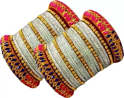 GLASS BANGLES SET ZARI & MOTA KADA MULTI (PACK OF 38) (2.4, WHITE)-thumb2