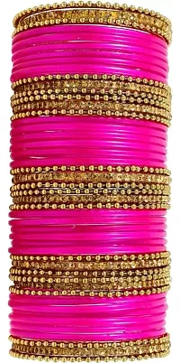 Glass empire Glass & metal Anju Bangle Set For Women & Girls (Pack Of 48) (2.4, Magenta)-thumb2