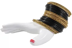 Glass empire Glass & metal Anju Bangle Set For Women & Girls (Pack Of 48) (2.8, Black)-thumb2