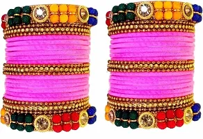 GLASS EMPIRE GLASS BANGLES SET FOR WOMEN OR GIRLS (PACK OF 46) (2.8, PINK)-thumb1