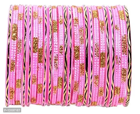 GLASS EMPIRE GLASS BAADSHA GLASS BANGLES SET FOR WOMEN OR GIRLS (2.6, PINK)-thumb0