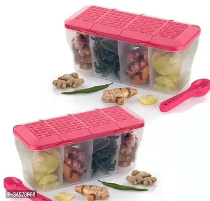 Food Container 4 in 1 Transparent(Buy 1 Get 1 Free) Plastic Lock Food Storage Airtight Container Jar-thumb0