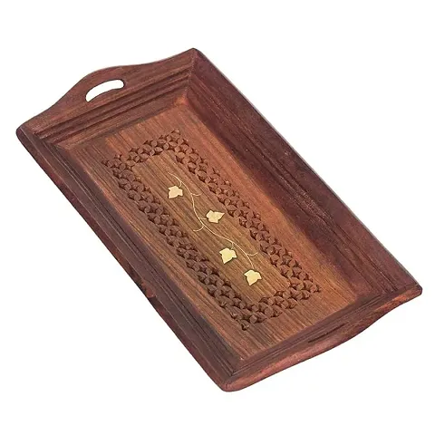 MODERN ARTISAN Wooden Serving Tray Brown