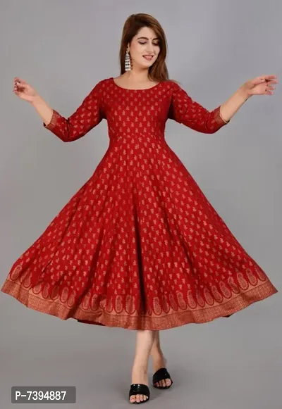 Beautiful Rayon Anarkali Kurta For Women-thumb0