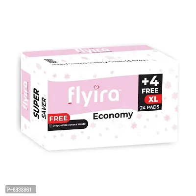 Flyira Economy Sanitary Napkins-XL | 24 Pads, Pack Of 1-thumb0