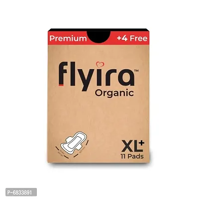 Flyira Premium Organic Sanitary Napkins-XXL | 11 Pads, Pack Of 1