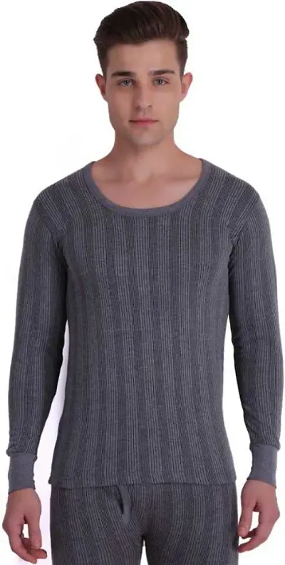 Stylish Cotton Blend Solid Thermal Tops