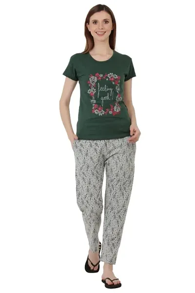 Cotton Night Suit For Women/Tees Pajama Set For Women