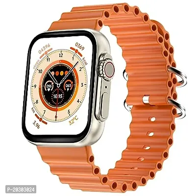 Gladiator 1.96 Biggest Display Smart Watch with Bluetooth Calling, Voice Assistant 123 Sports Modes, 8 Unique UI Interactions, SpO2, 24/7 Heart Rate Tracking (Orange)-thumb0