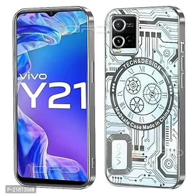 luxury Back Cover Compatible for Vivo Y21| Logo View Mobile Phone Cases and Covers for Vivo Y21| Back case and Cover | Slim Shockproof | Soft-thumb0