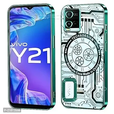 luxury Back Cover Compatible for Vivo Y21| Logo View Mobile Phone Cases and Covers for Vivo Y21| Back case and Cover | Slim Shockproof | Soft-thumb2