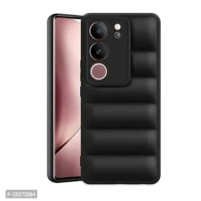 Puffer Edition Silicone Case Cover for Vivo V29 or v29pro | Scratch Resistance Mobile Cover, Camera Protection | Black