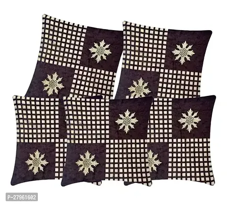 Stylish Grey Silk Printed Cushion Covers Pack of 5-thumb0