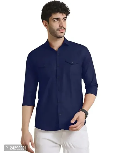 Classic Cotton Solid Casual Shirts for Men-thumb0