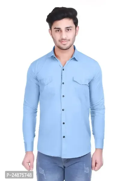 Men Stylish Cotton Solid Casual Shirt