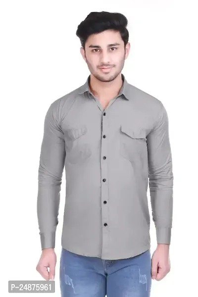 Men Stylish Cotton Solid Casual Shirt