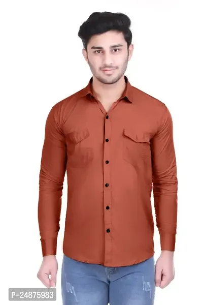 Classic Cotton Solid Casual Shirt For Men-thumb0