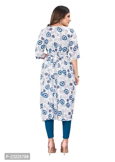 Manas Ethnic Women's Printed Cotton Regular Fit 3/4 Sleeve Lightweight Casual Wear Feeding Kurti (B_1094)-thumb3