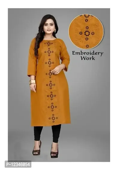 Classic Cotton Blend Embroidered Kurtis for Women