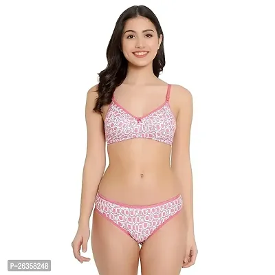 Stylish Printed Bra And Panty Set For Women