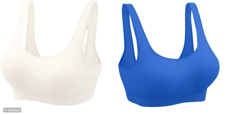Buy Women Air Cotton Non Padded Non-Wired Air Sports Bra (Pack of