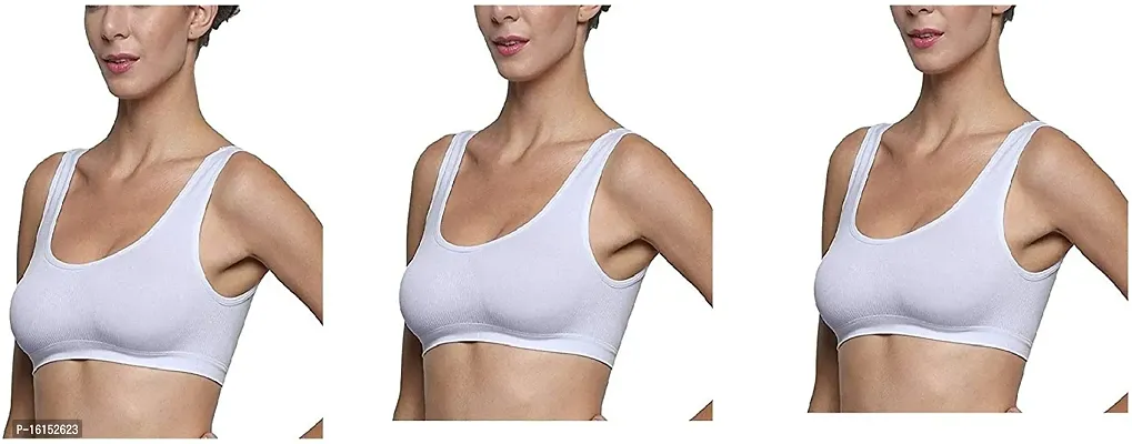 Women Cotton Non Padded Non-Wired Air Sports Bra (Pack of 3)