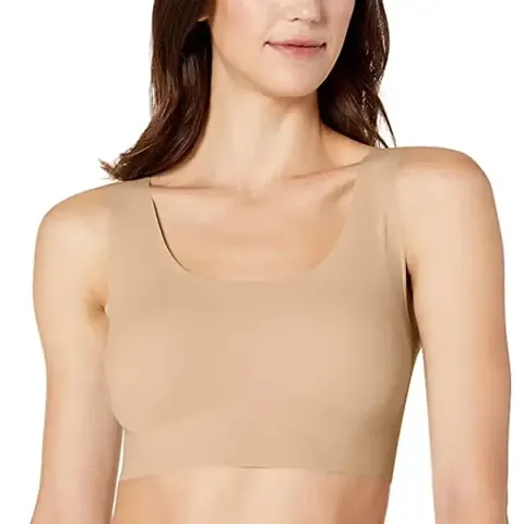 Pack Of 1 Women's Non Padded Non-Wired Full Coverage Air Sports Bra(Beige)