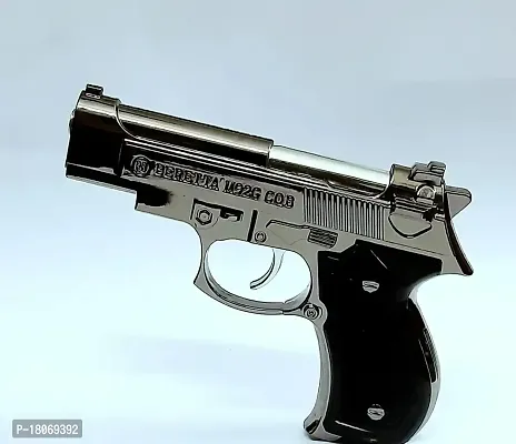 Revolver Small Silver Pistol Creative Lighter Hanging Cigarette Gun Lighter Refillable Gas Lighter-thumb0