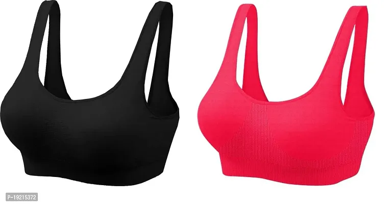 Women Air Bra, Sports Bra, Stretchable Non Padded Seamless Bra ( Pack Of 2)