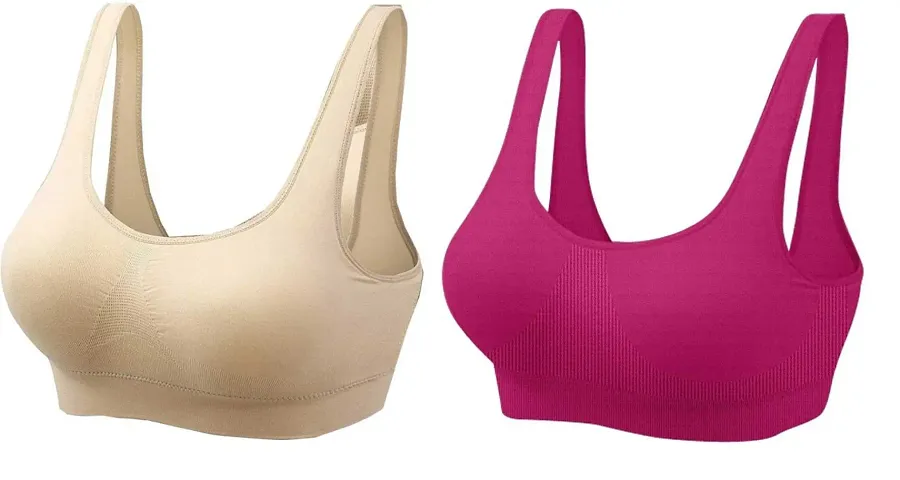 Women Air Non Padded Non-Wired Seamless Bra (Pack Of 2)