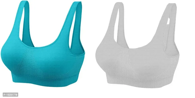 Sports Bra for Women  Girls, Cotton Non Padded Full Coverage Beginners Non -