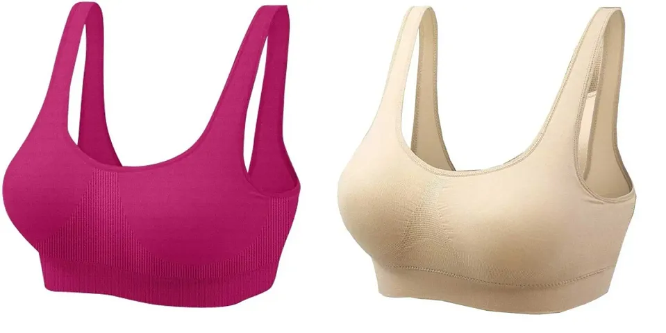 Women Air Non Padded Non-Wired Seamless Bra (Pack Of 2)