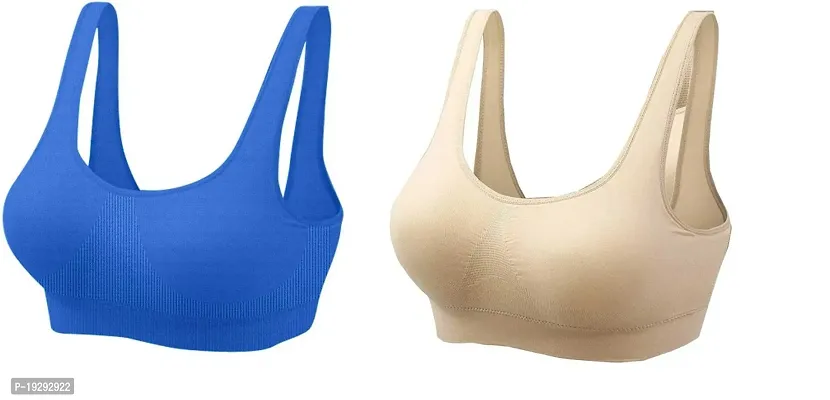 Sports Bra for Women  Girls, Cotton Non Padded Full Coverage Beginners Non --thumb0