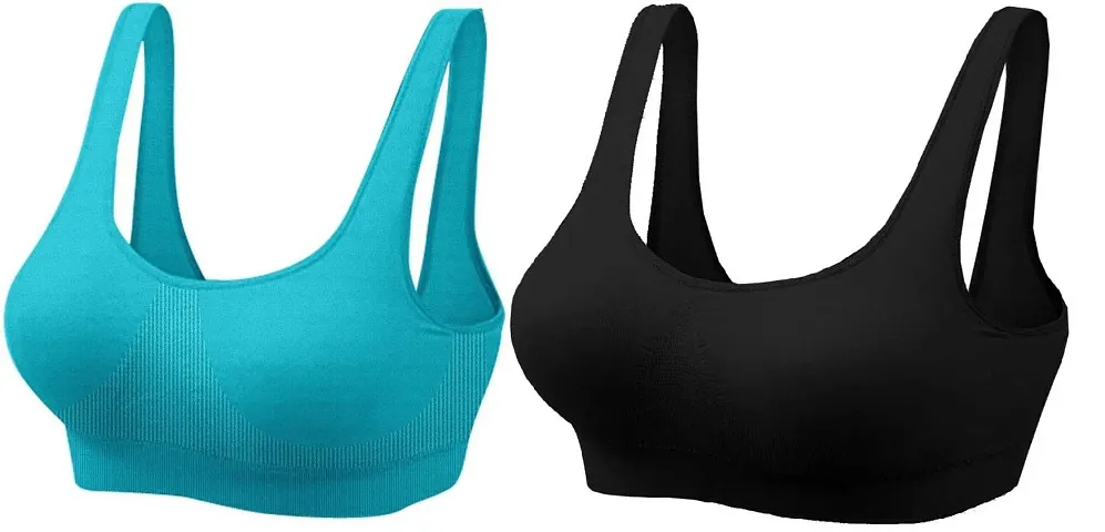 Women's Non Padded Wire Free Sports Bra (Pack Of 2)